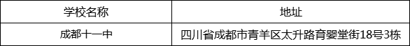 成都市成都十一中地址在哪里？
