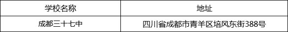 成都市成都三十七中地址在哪里？