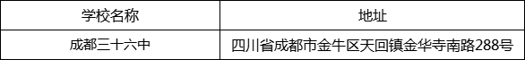 成都市成都三十六中地址在哪里？