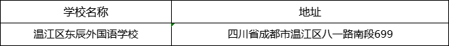 成都市溫江區(qū)東辰外國(guó)語(yǔ)學(xué)校地址在哪里？