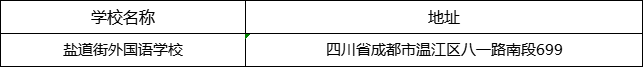 成都市鹽道街外國語學(xué)校地址在哪里？