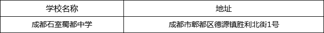 成都市成都石室蜀都中學地址在哪里？