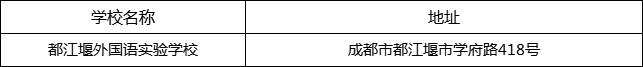 成都市都江堰外國語實驗學(xué)校地址在哪里？