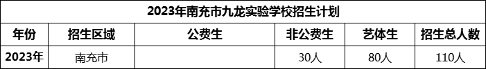 2024年南充市九龍實驗學(xué)校招生計劃是多少？