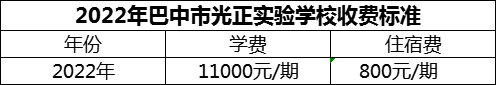 2024年巴中市光正實(shí)驗(yàn)學(xué)校學(xué)費(fèi)多少錢(qián)？
