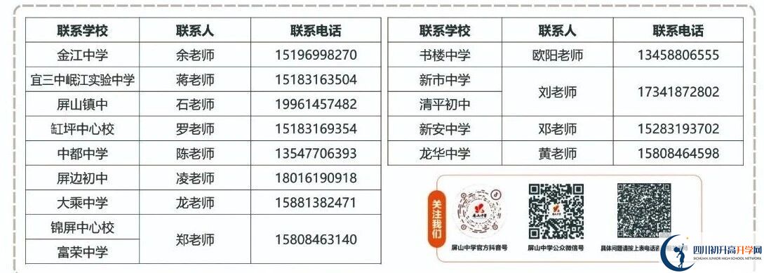 2026年宜賓市屏山中學(xué)招辦電話是多少？