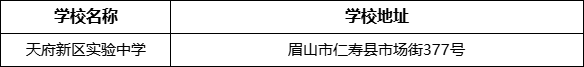 眉山市天府新區(qū)實(shí)驗(yàn)中學(xué)學(xué)校地址在哪里？