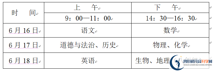 2022年廣安中考時間安排是怎么樣的？